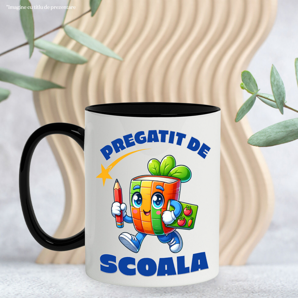 Cana Personalizata Carte Colorată Veselă cu Frunze și Fructe | Pregătit de Școală [3]