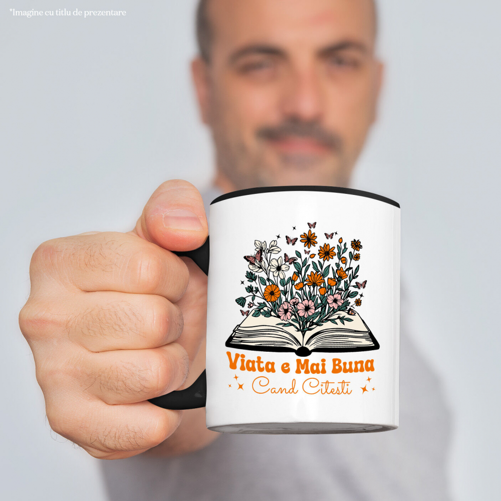 Cana Personalizata Carte Deschisă cu Plante Colorate - Educație și Dezvoltare Personală prin Citit [2]