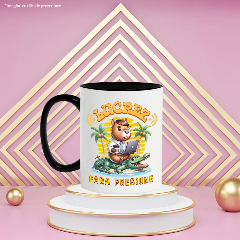 Cana Personalizata "Castor Haios Costum cu Cravată și Laptop - Produse Personalizate pentru Munca de Acasă" [3]