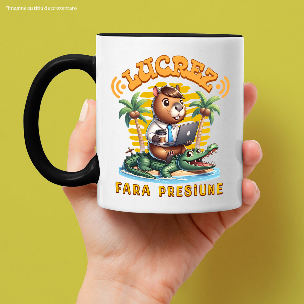 Cana Personalizata "Castor Haios Costum cu Cravată și Laptop - Produse Personalizate pentru Munca de Acasă" [2]