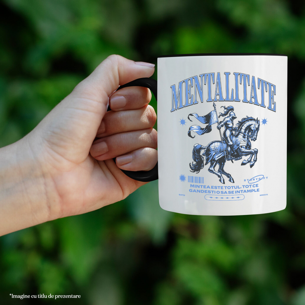 Cana Personalizata Cavaler cu steag și armăsar – Portret personalizat cu mentalitate motivantă [2]