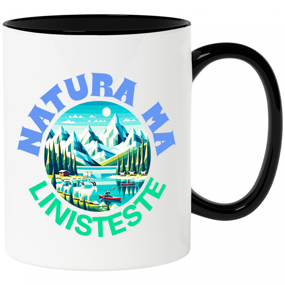 Cana Personalizata "Cerc View Montan cu Lac Albastru – Liniște în Natură la Cabana și Pe Lac" [1]