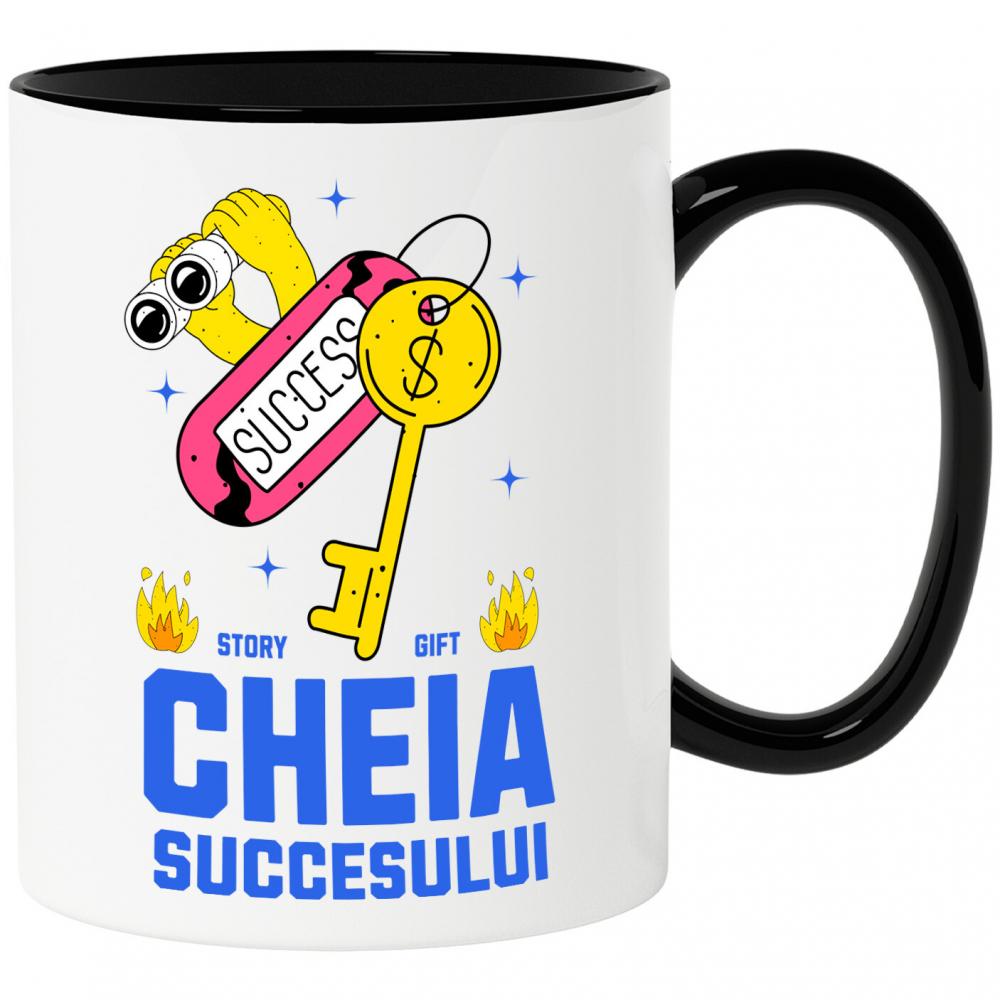 Cana Personalizata Cheia Succesului – Cheie De Aur, Flăcări De Foc, Muncă Greu [1]