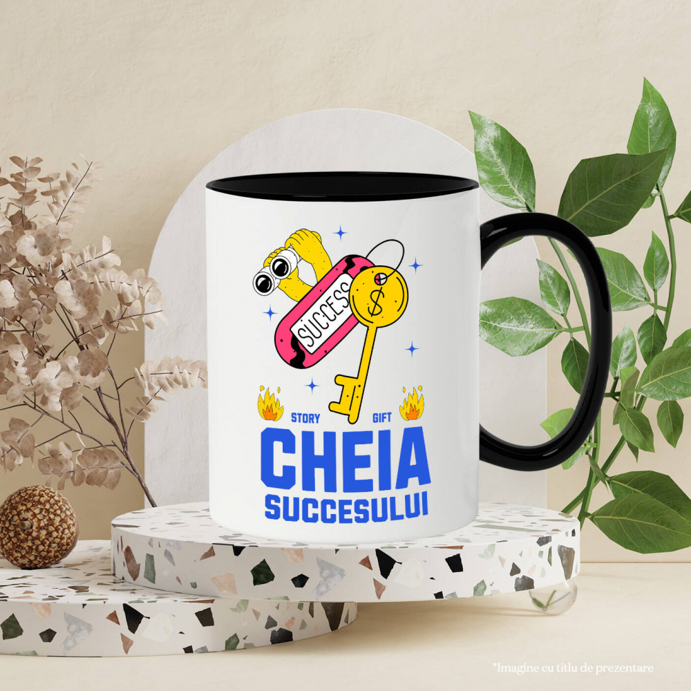 Cana Personalizata Cheia Succesului – Cheie De Aur, Flăcări De Foc, Muncă Greu [3]