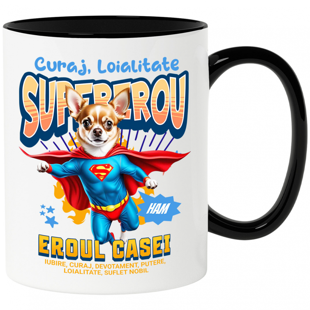 Cana Personalizata Chihuahua în Costum de Superman – Produse Personalizate pentru Familie și Copii [1]