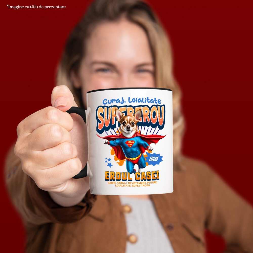 Cana Personalizata Chihuahua în Costum de Superman – Produse Personalizate pentru Familie și Copii [2]