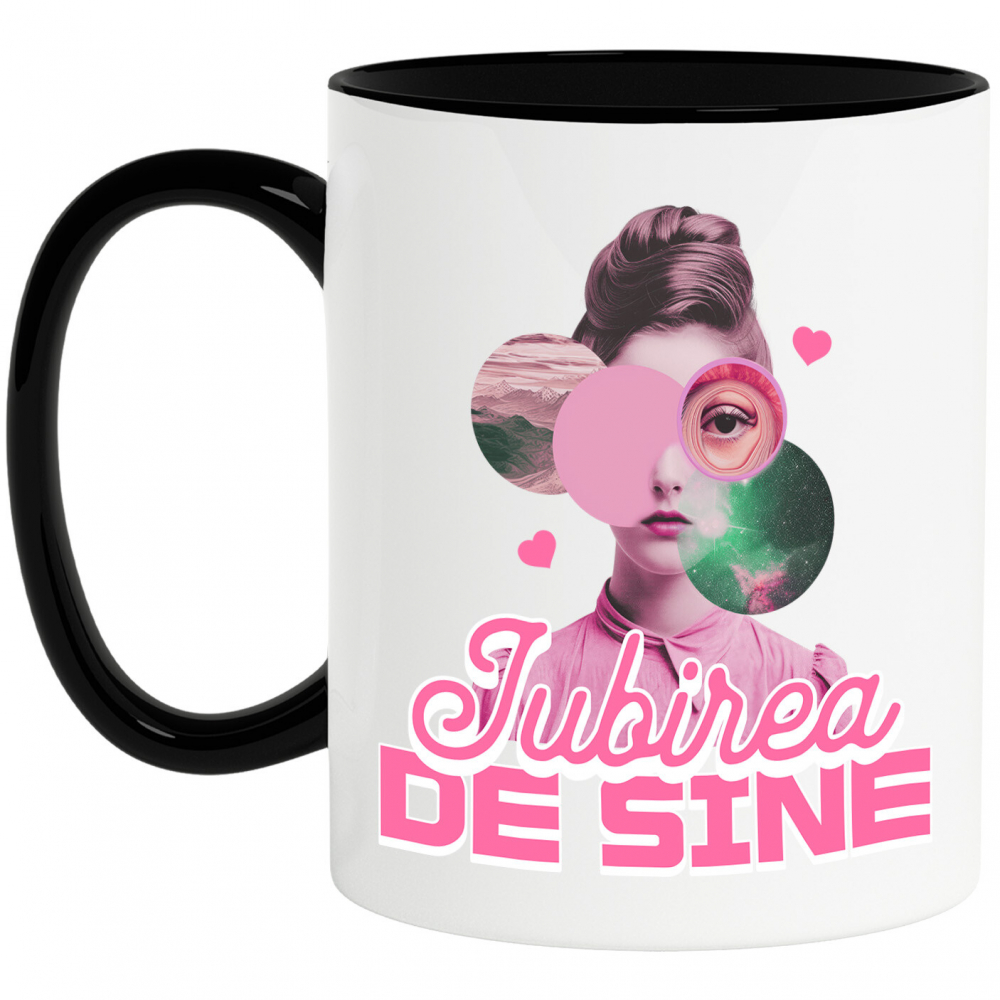 Cana Personalizata Camasa Roz cu Chip Feminin Abstract și Mesaj Iubire de Sine - Cadouri Personalizate pentru Femei, Încredere și Inspirație [1]