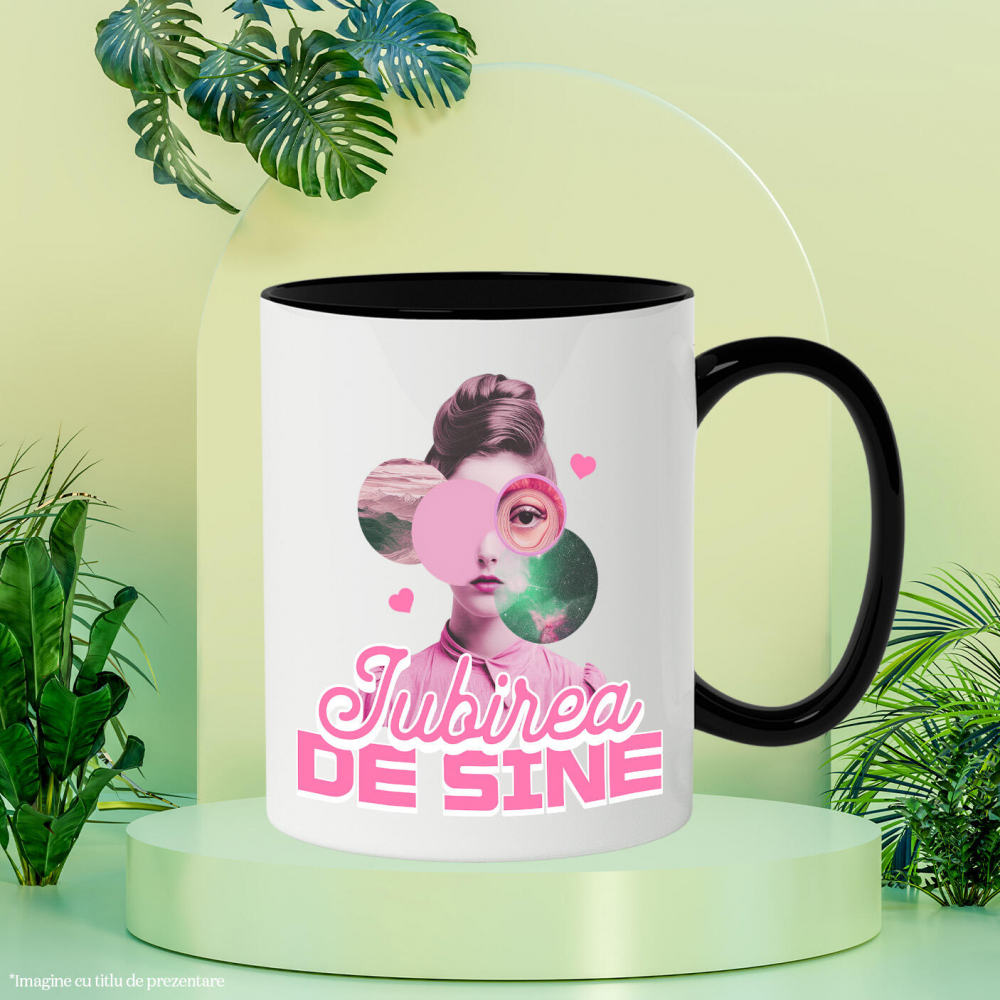 Cana Personalizata Camasa Roz cu Chip Feminin Abstract și Mesaj Iubire de Sine - Cadouri Personalizate pentru Femei, Încredere și Inspirație [3]