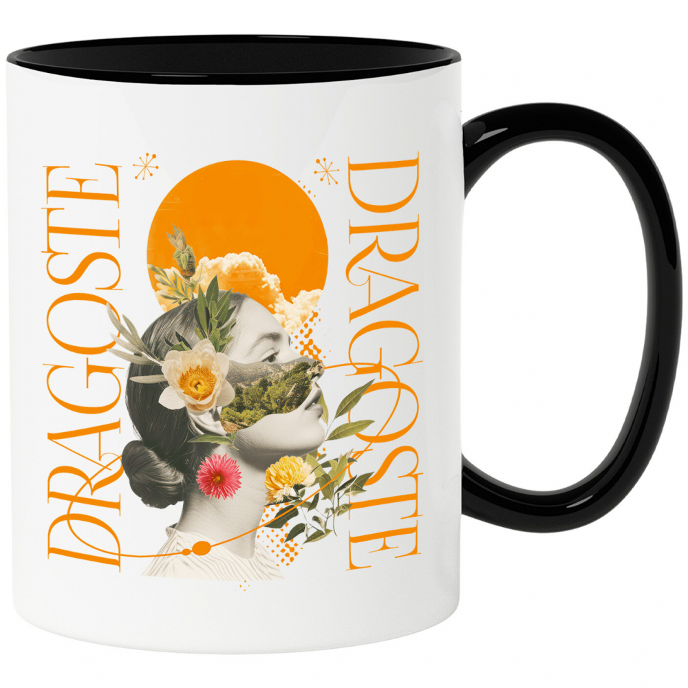 Cana Personalizata Chip Feminin Abstract cu Soare și Text de Dragoste | Cadouri Romantice Personalizate pentru Femei și Familie [1]