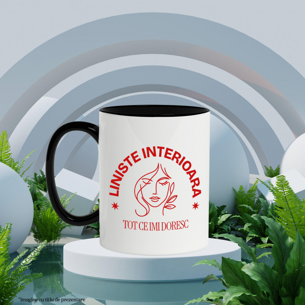 Cana Personalizata Chip Feminin Atractiv cu Mesaj „Liniște Interioară” – Cadouri Personalizate pentru Femei, Dragoste de Sine și Echilibru [3]