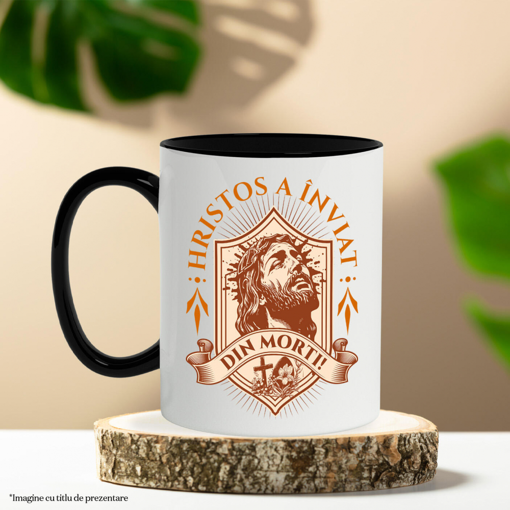Cana Personalizata "Chipul lui Iisus Hristos - Hristos a Înviat, Cadou Religios de Paște" [3]