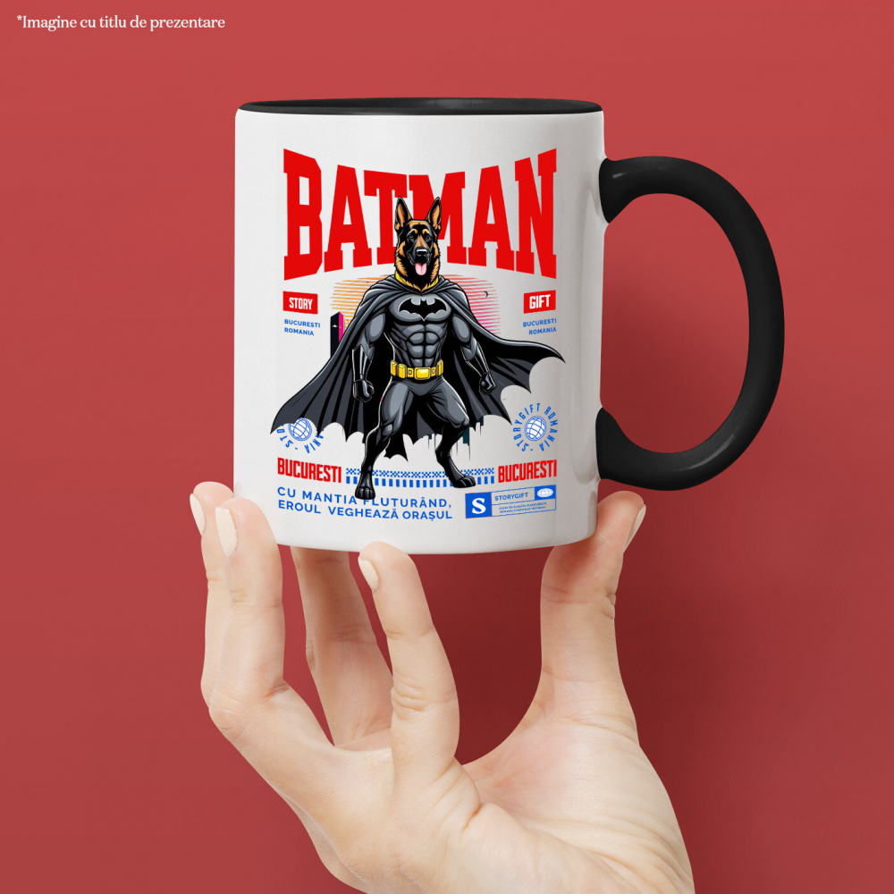 Cana Personalizata Ciobănesc German În Costum de Batman – Câine Supererou pentru Familie și Copii [2]