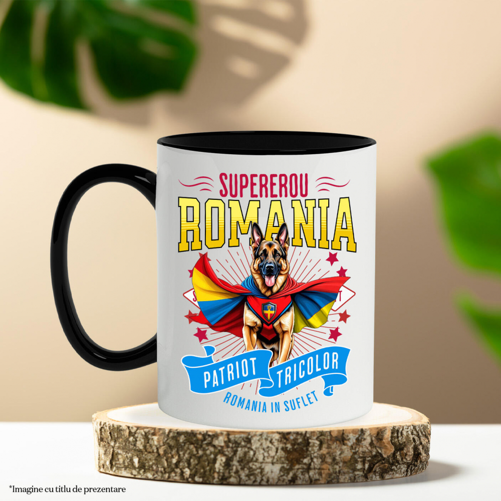 Cana Personalizata Ciobănesc German în Costum de Căpitan România – Cadou Personalizat pentru Iubitorii de Câini [3]