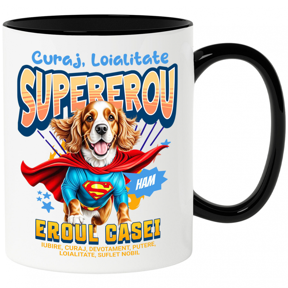 Cana Personalizata Cocker Spaniel în Costum de Superman – Produse Personalizate pentru Copii și Familie [1]
