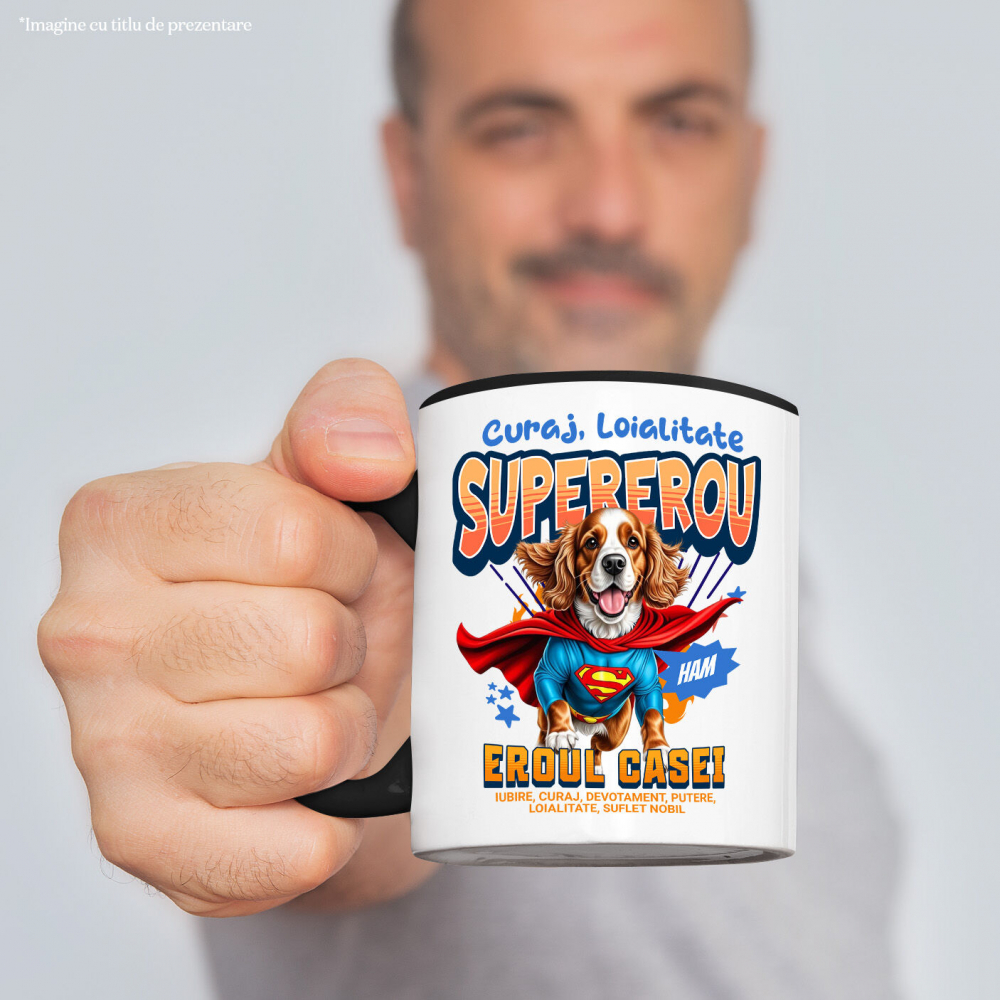 Cana Personalizata Cocker Spaniel în Costum de Superman – Produse Personalizate pentru Copii și Familie [2]