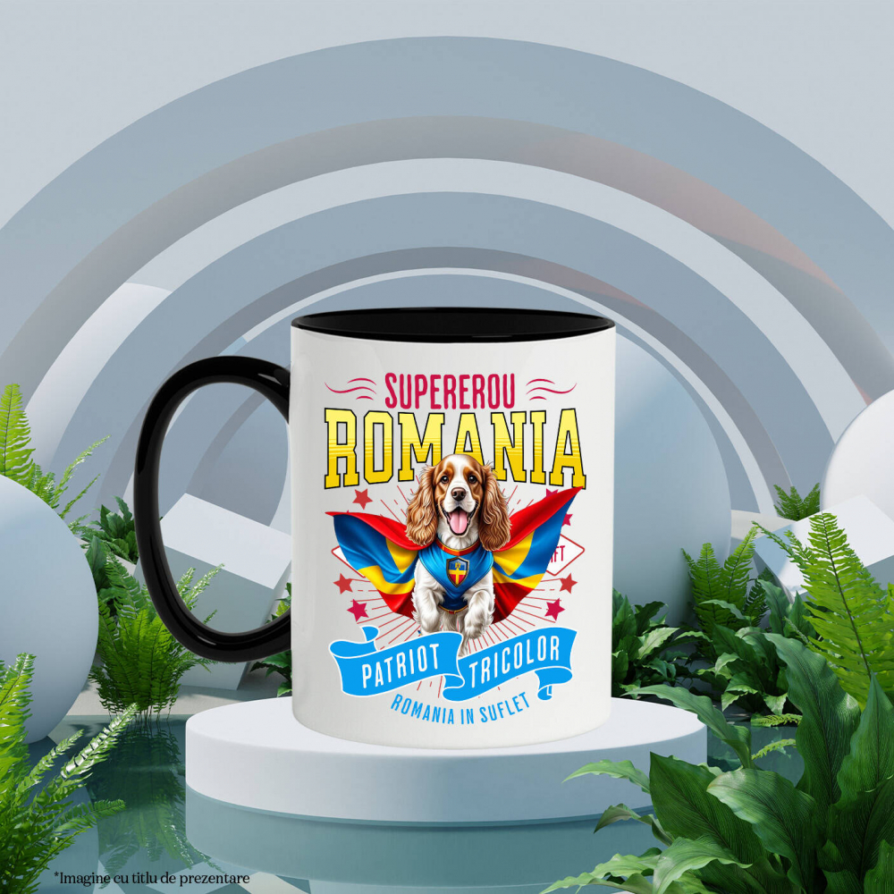 Cana Personalizata Cocker Spaniel în Costum de Căpitan România – Cadou Personalizat Unic pentru Iubitorii de Câini [3]