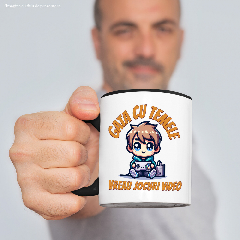 Cana Personalizata Băiat Jocuri Video „Gata cu Temele Vreau Jocuri Video” - Cadou Personalizat pentru Iubitorii de Gaming [2]