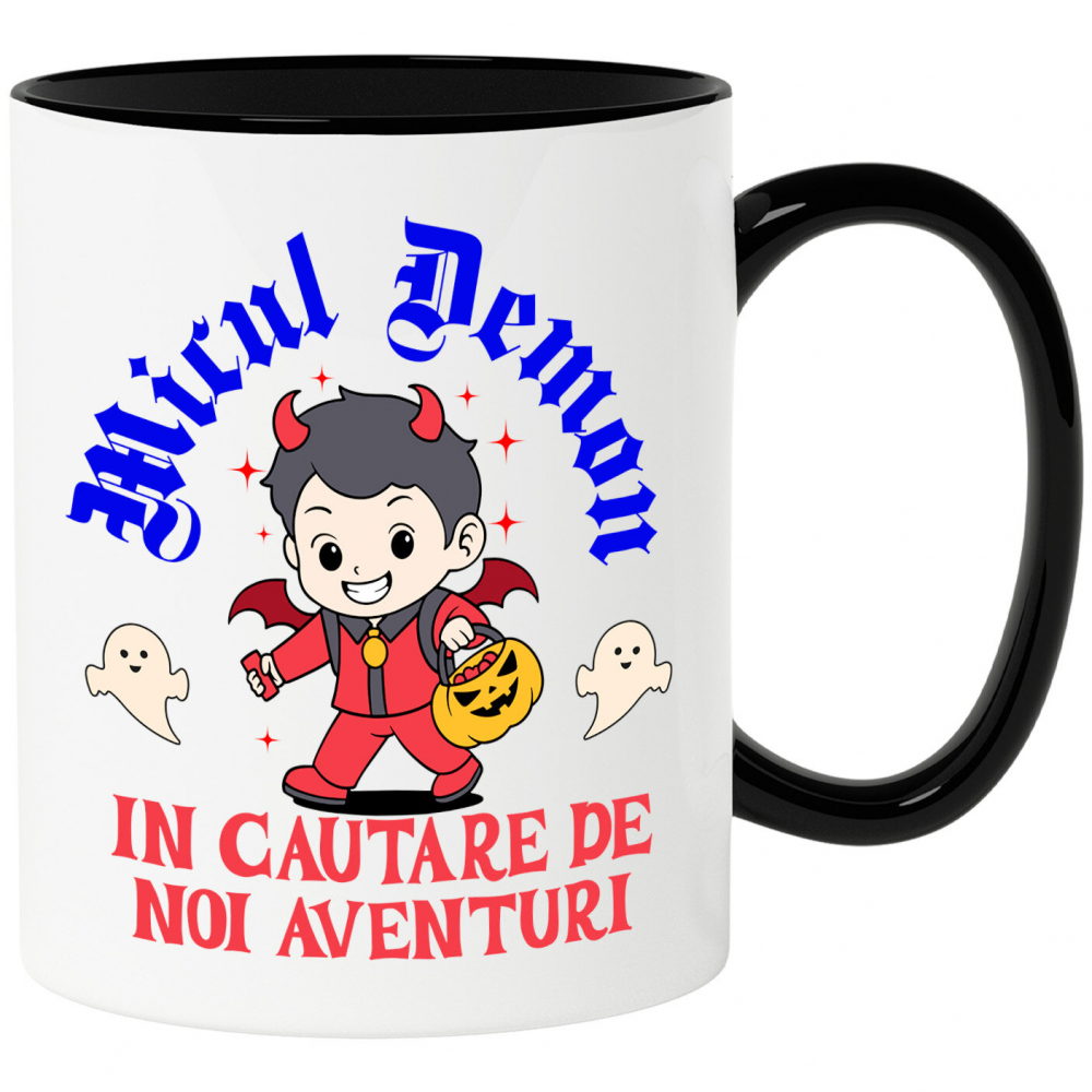 Cana Personalizata Copil Costumat în Diavol pentru Halloween | În Căutarea De Aventură | Cadou Personalizat pentru Copii [1]