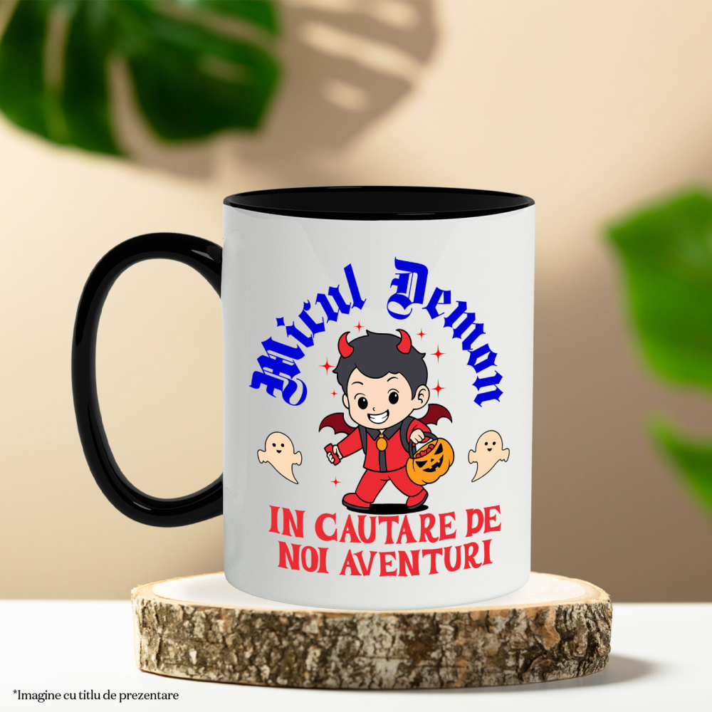 Cana Personalizata Copil Costumat în Diavol pentru Halloween | În Căutarea De Aventură | Cadou Personalizat pentru Copii [3]