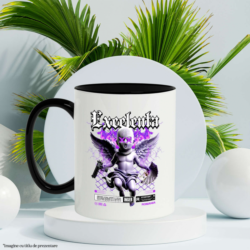 Cana Personalizata Statuie Copil cu Aripi și Bani - Cadou Motivațional pentru Excelență și Succes [3]