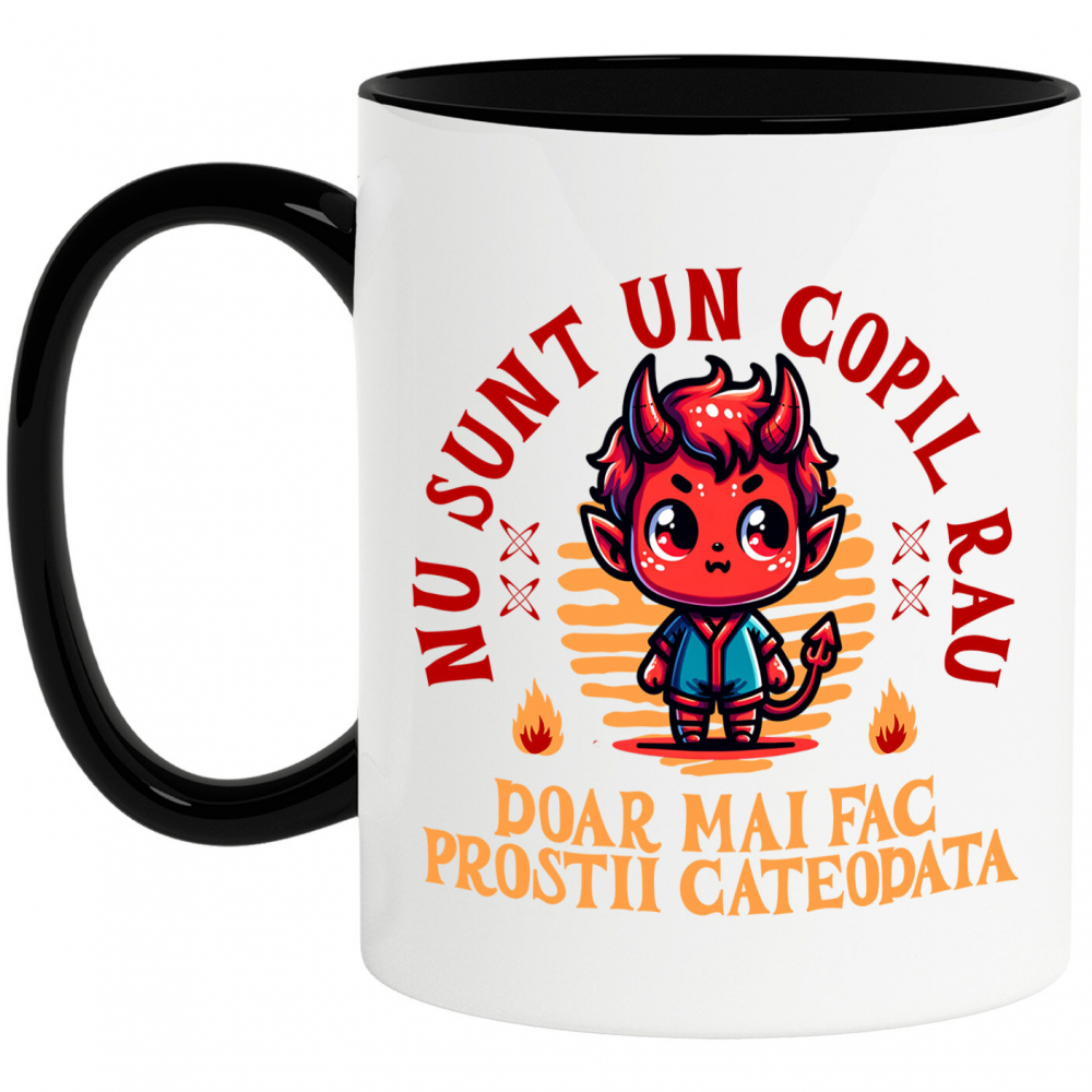 Cana Personalizata Costum Diavol Cu Coarne și Mesaj Amuzant pentru Copii | Cadou Halloween Personalizat [1]