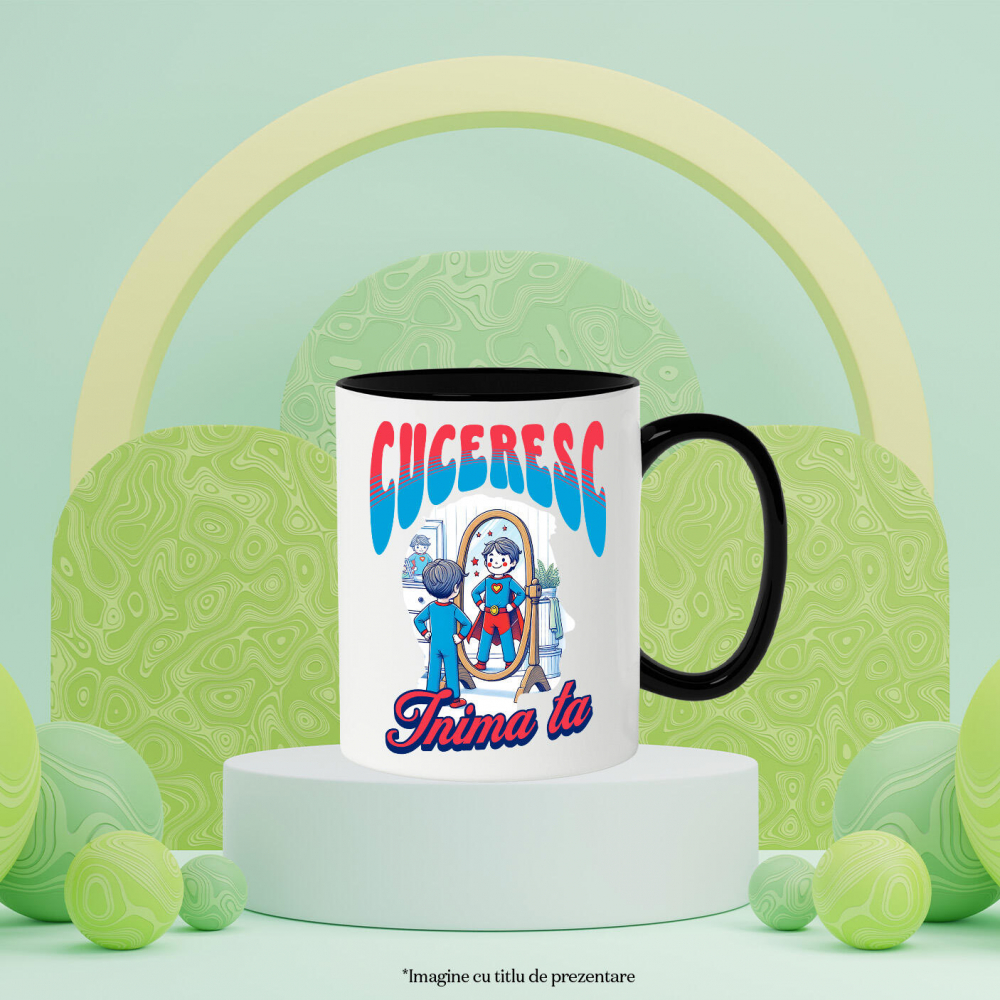 Cana Personalizata Copil în Costum Super-erou – Cadou Personalizat „Cuceresc Inima Ta” pentru Copii [3]