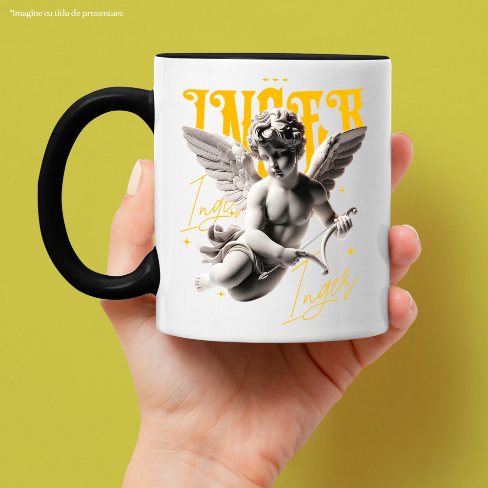 Cana Personalizata Statuie Înger Cu Aripi - Cadou Personalizat Pentru Familie și Copii | Mesaj Motivațional [2]