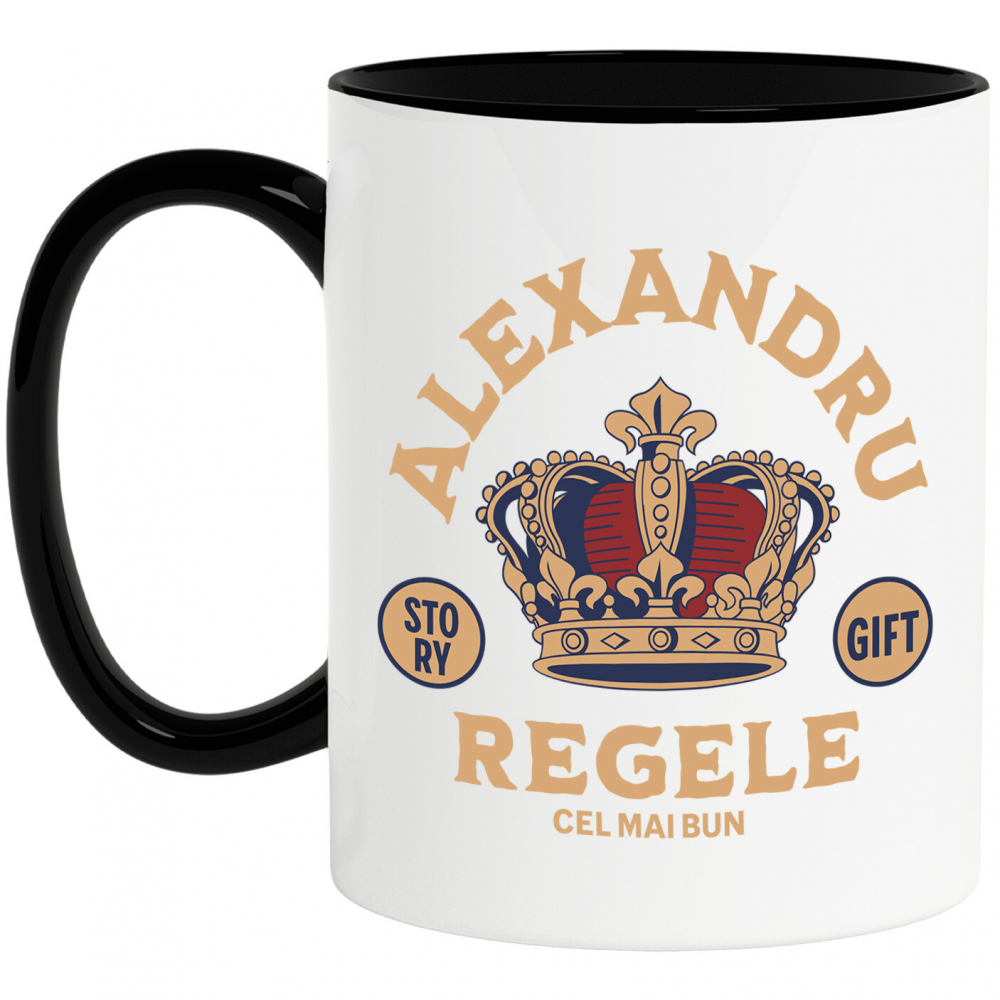 Cana Personalizata „Coroană de Rege Personalizată - Alexandru Cel Mai Bun Rege Domnitor Cadou Regal” [1]