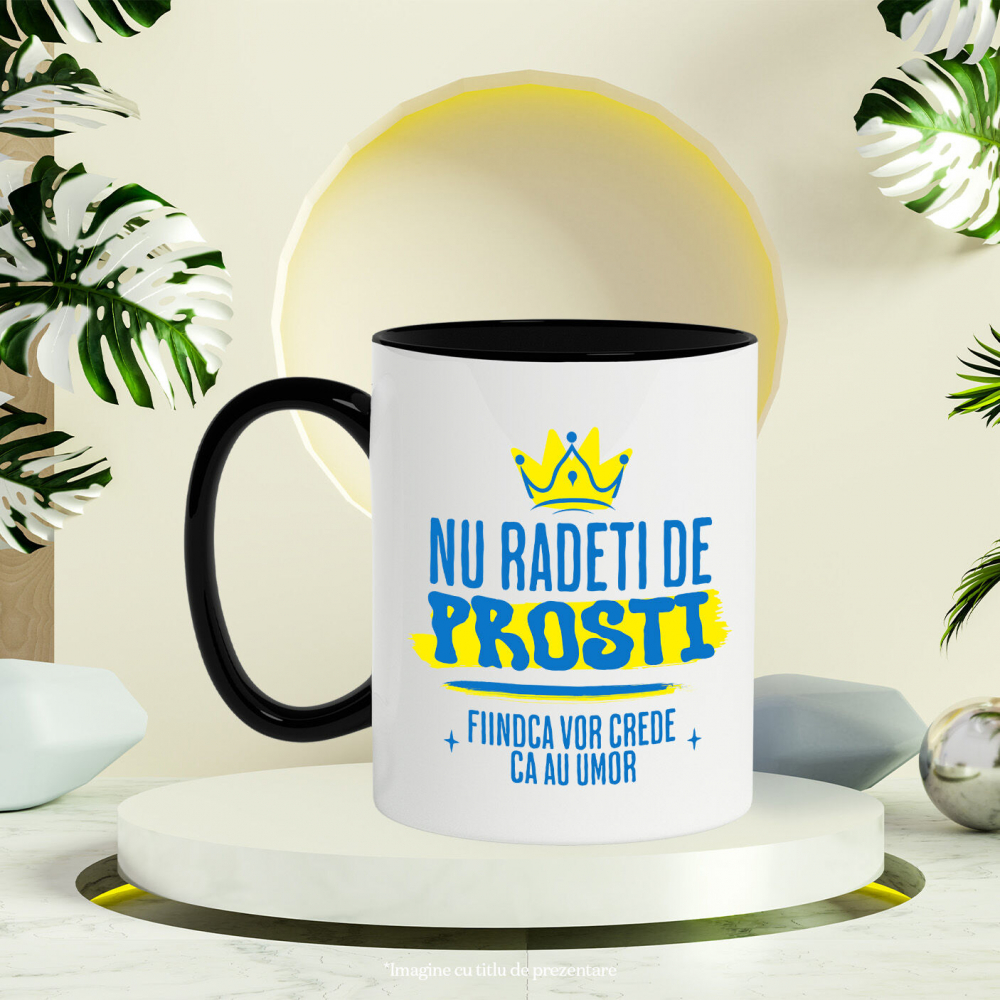 Cana Personalizata Coroana Regală Galbenă cu Mesaj Haios – Cadouri Personalizate pentru Familie și Prieteni [3]