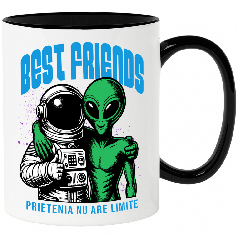 Cana Personalizata "Costum Astronaut Extraterestru Verde - Cei Mai Buni Prieteni Fără Limite în Galaxie" [1]