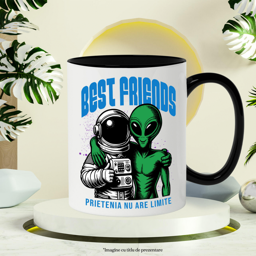 Cana Personalizata "Costum Astronaut Extraterestru Verde - Cei Mai Buni Prieteni Fără Limite în Galaxie" [3]