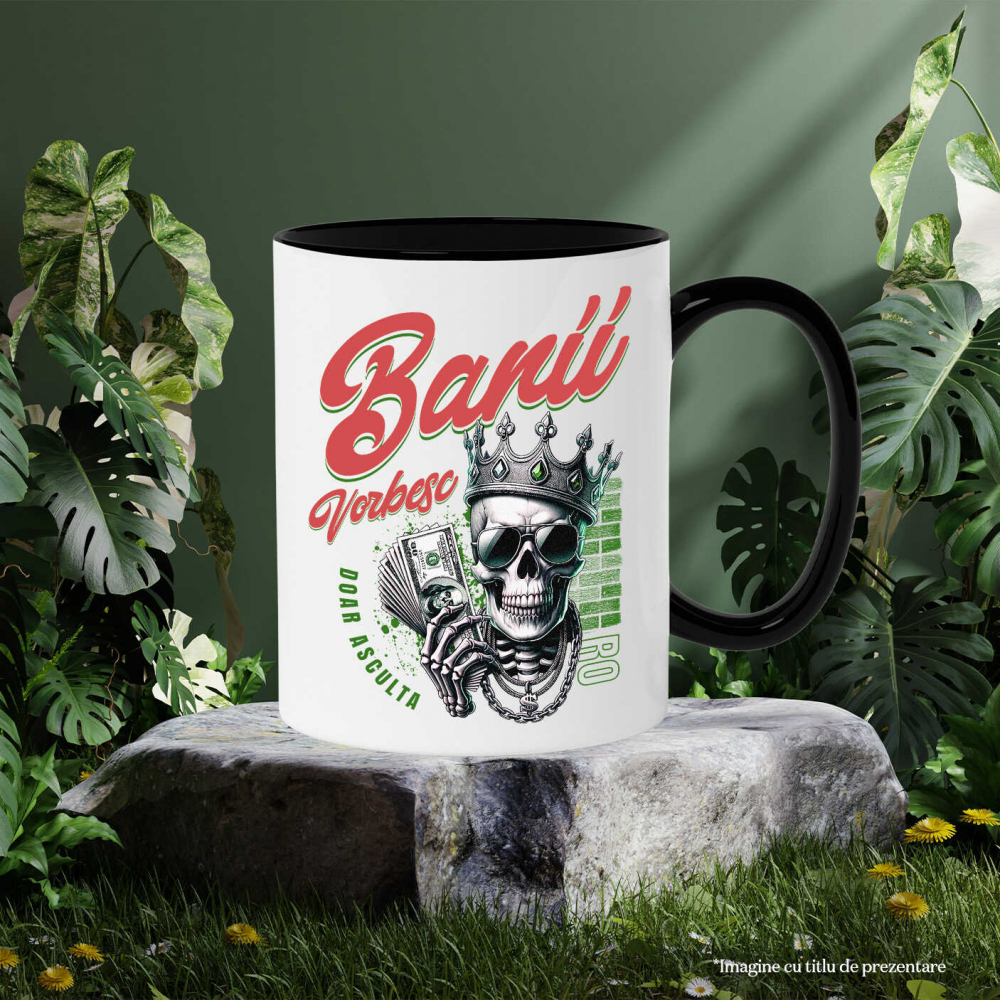 Cana Personalizata Craniu cu Coroană și Dolari – Design Badass Personalizat pentru Cadouri [3]