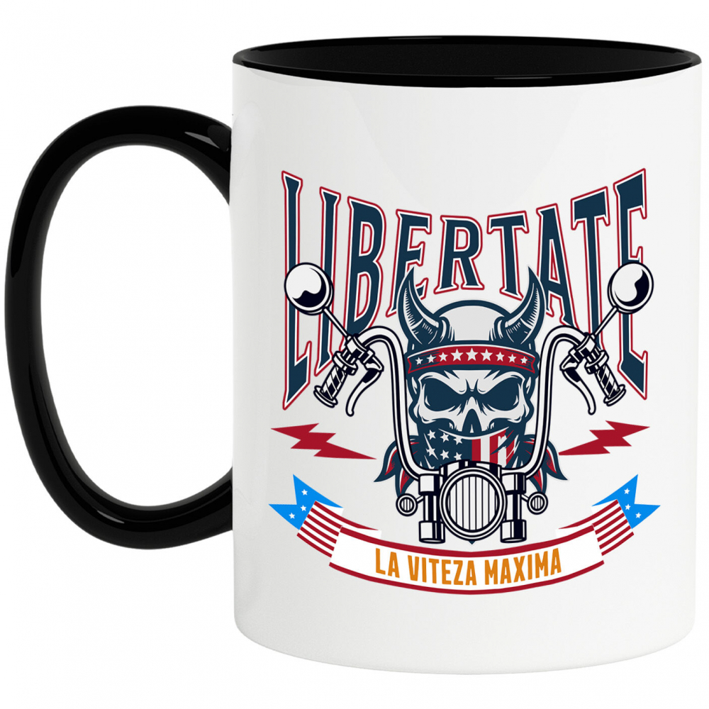 Cana Personalizata Tricouri Personalizate Moto - Craniu Biker Cu Coarne & Stil Rebel [1]