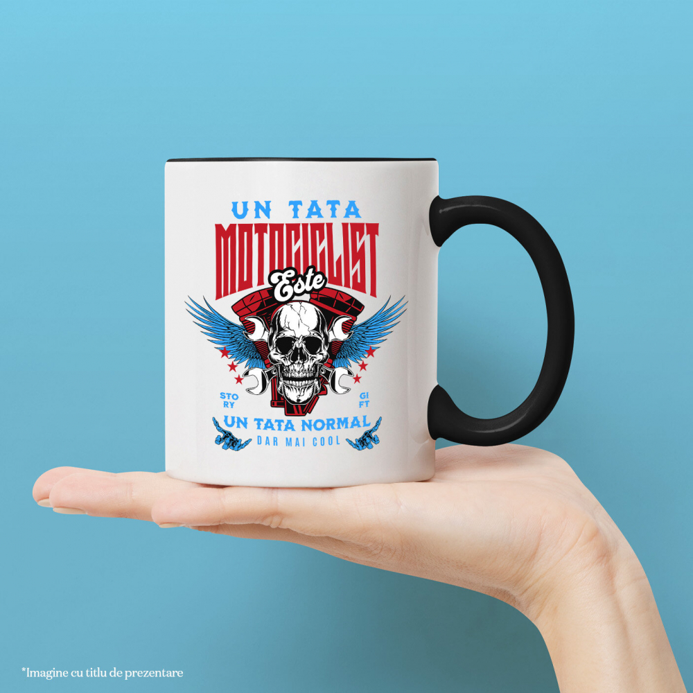 Cana Personalizata Craniu Uman Horror Cu Aripi De Înger și Chei – Pasiune Pentru Motociclete [2]