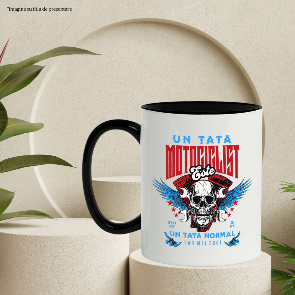 Cana Personalizata Craniu Uman Horror Cu Aripi De Înger și Chei – Pasiune Pentru Motociclete [3]