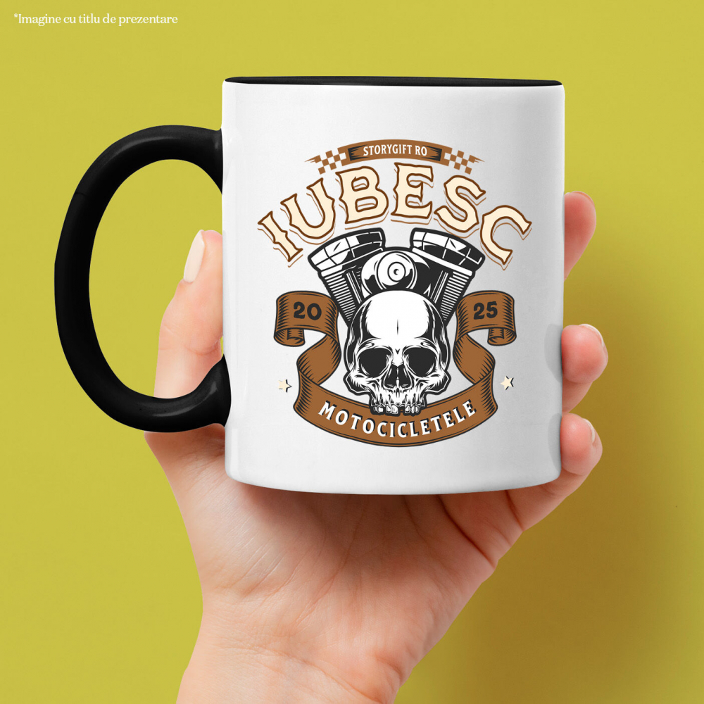 Cana Personalizata Craniu Motociclist – Design Rebel pentru Iubitorii de Călătorii și Moto [2]