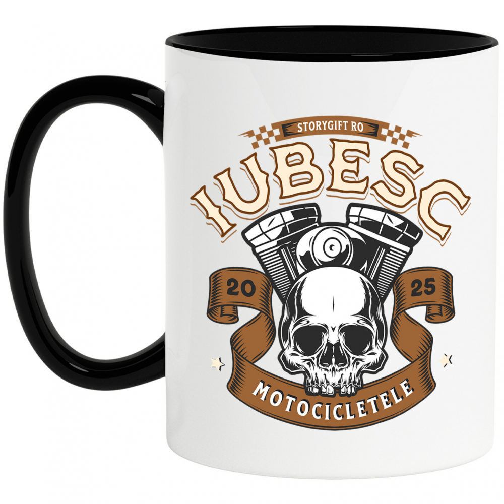 Cana Personalizata Craniu Motociclist – Design Rebel pentru Iubitorii de Călătorii și Moto [1]