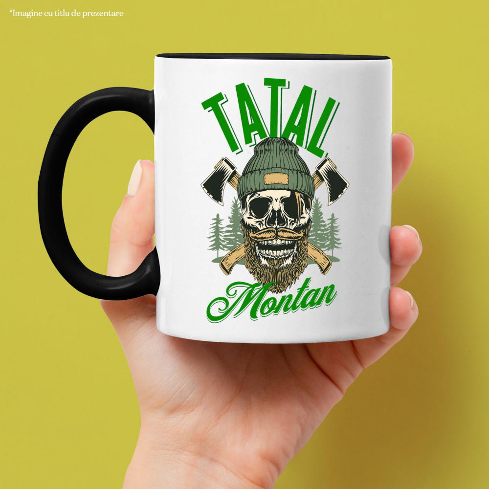 Cana Personalizata "Craniu Uman Personalizat cu Barbă și Mustață – Cadou Unic pentru Tati, Familie și Prieteni" [2]