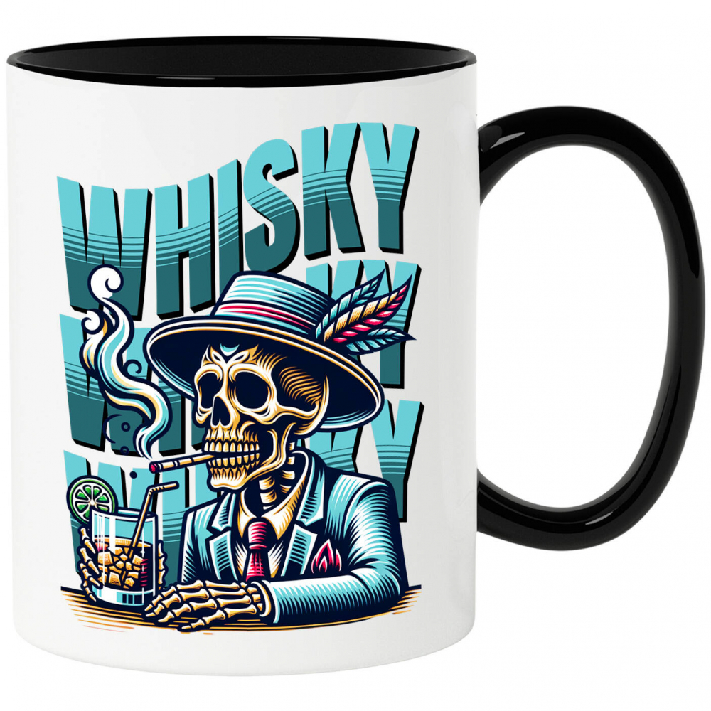 Cana Personalizata „Craniu Mafiot Personalizat - Decor cu Schelete la Masă cu Palarie și Tigara” [1]