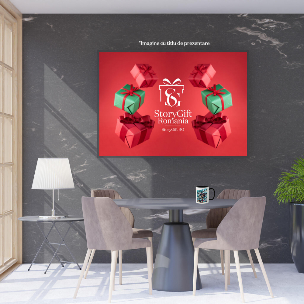 Cana Personalizata „Craniu Mafiot Personalizat - Decor cu Schelete la Masă cu Palarie și Tigara” [4]