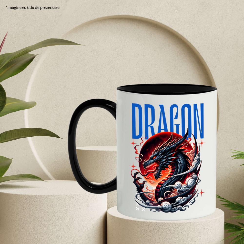 Cana Personalizata Costum Dragon Chinezesc cu Coarne și Flăcări - Cultura Chinezească - Personalizat [3]