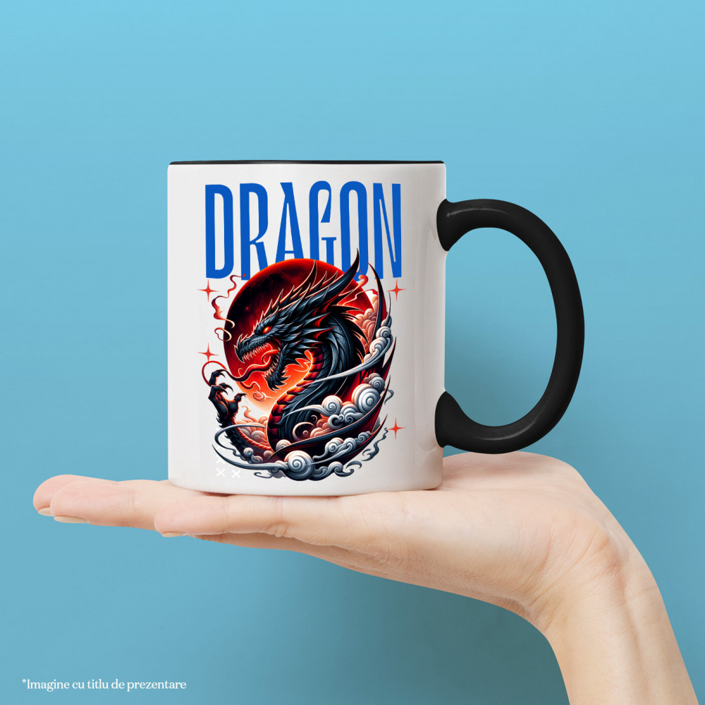 Cana Personalizata Costum Dragon Chinezesc cu Coarne și Flăcări - Cultura Chinezească - Personalizat [2]