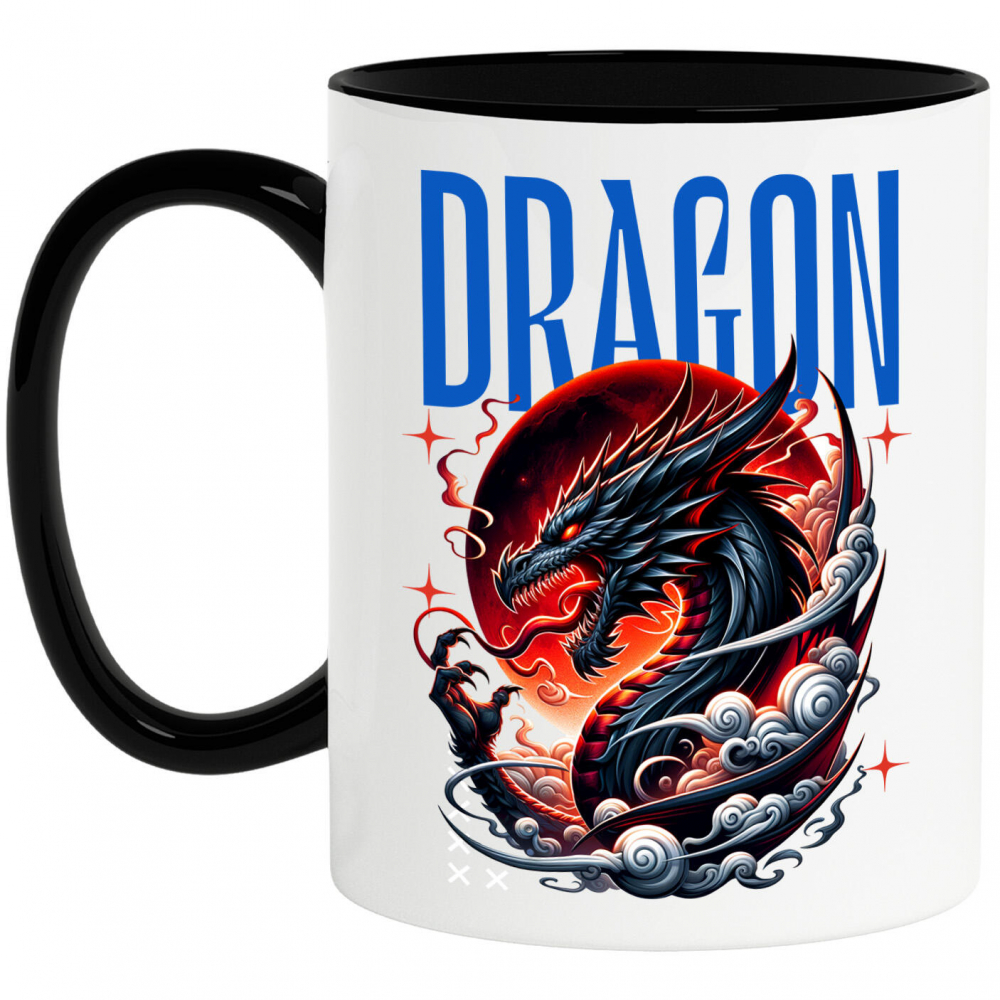 Cana Personalizata Costum Dragon Chinezesc cu Coarne și Flăcări - Cultura Chinezească - Personalizat [1]