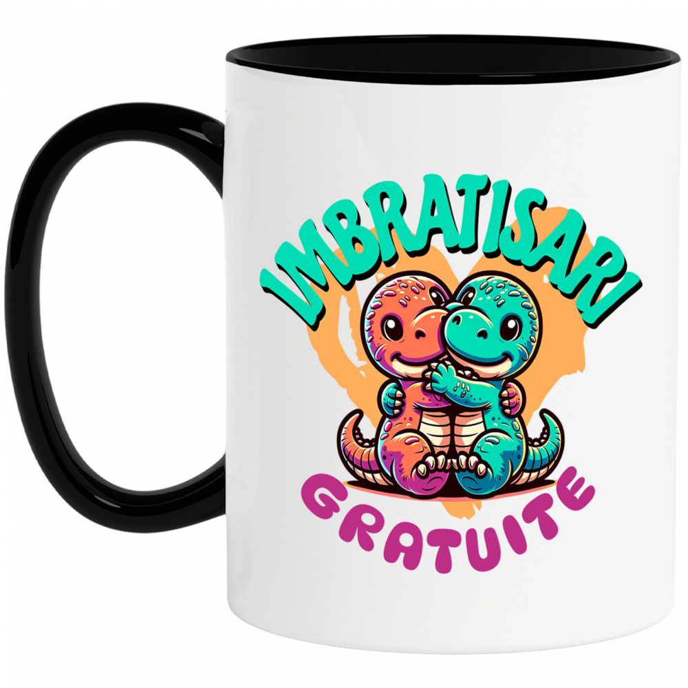 Cana Personalizata „Cadouri personalizate dragoni colorati și îmbrățișări de dragoste pentru Valentine's Day și familie” [1]