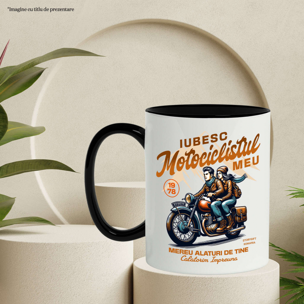 Cana Personalizata Cuplu Romantic pe Motocicletă – Aventură Printre Munți de Valentine's Day [3]