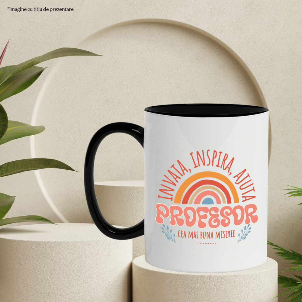 Cana Personalizata Curcubeu Colorat – Educație, Meserie Profesor, Inspiră și Ajută Copiii [3]