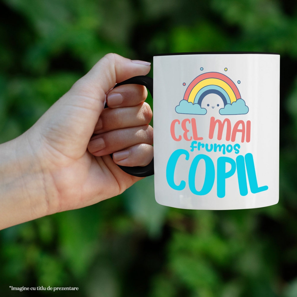 Cana Personalizata Curcubeu Colorat Vesel – „Cel Mai Frumos Copil” | Cadou Personalizat pentru Copii [2]