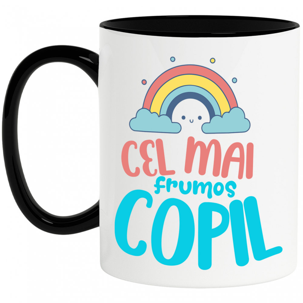 Cana Personalizata Curcubeu Colorat Vesel – „Cel Mai Frumos Copil” | Cadou Personalizat pentru Copii [1]
