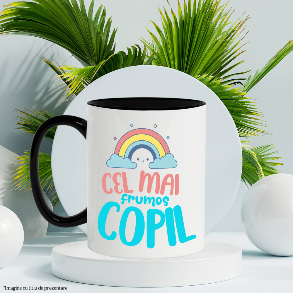 Cana Personalizata Curcubeu Colorat Vesel – „Cel Mai Frumos Copil” | Cadou Personalizat pentru Copii [3]