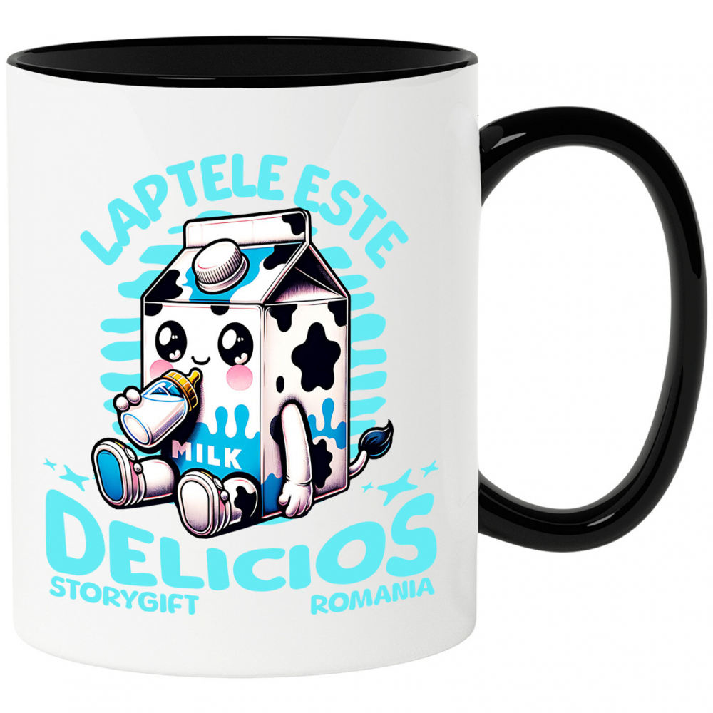 Cana Personalizata „Cutie de Lapte Personalizată 'Laptele Este Delicios' – Cadou Vesel pentru Bebelus și Familie” [1]